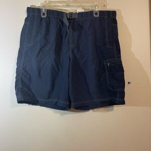 Columbia Swim shorts‎ mens Large Navy w/attached brief adjustable front buckle